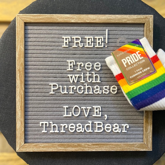 Abercrombie & Fitch Accessories - ✶Free!✶ Rainbow Pride Cushion Crew White Socks 🌈 FREE w/any $25 Purchase! LGBTQ